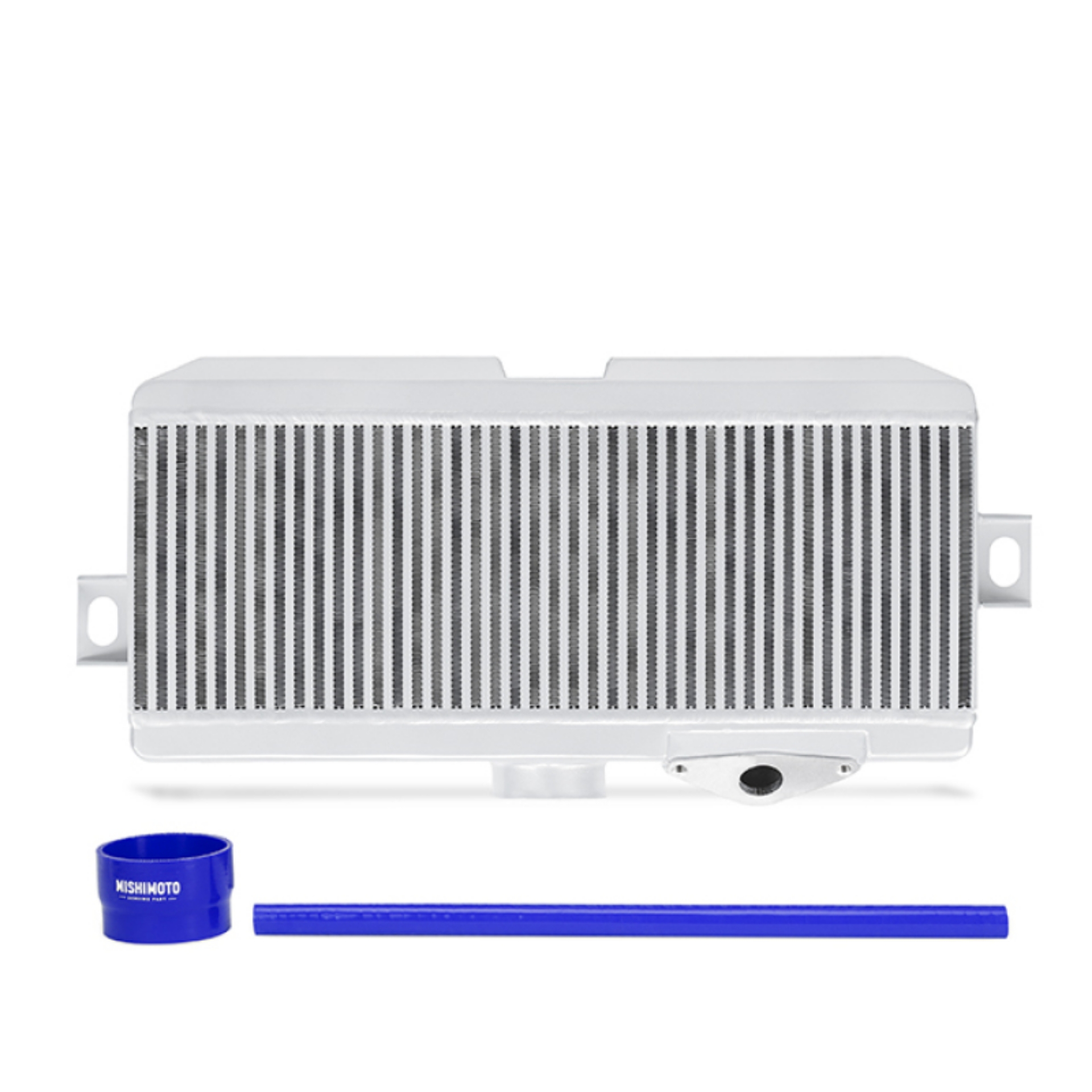 Picture of Mishimoto Subaru 08-15 WRX STi Top-Mount Intercooler Kit - Powder Coated Silver & Blue Hoses