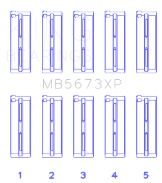 Picture of King Engine Bearings Honda F20C-F22C 16v Performance Main Bearing Set - Size STD