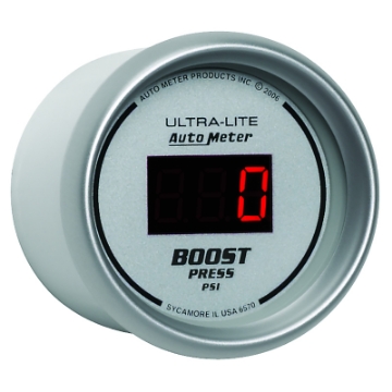Picture of Autometer Ultra-Lite 2-1-16in 5-60 PSI Digital Boost Pressure Gauge - Silver