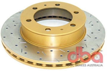 Picture of DBA 05+ Toyota 4-Runner KUN-GGN-TGN Front Drilled and Slotted 4000 Series Rotor