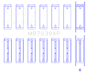 Picture of King Engine Bearings BMW M20-M50 2-0L-2-5L-2-7L Size 0-25 Performance Main Bearing Set