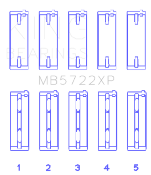 Picture of King Mitsubishi 4B11T EVO X 2007+ Size STDX Performance Main Bearing Set