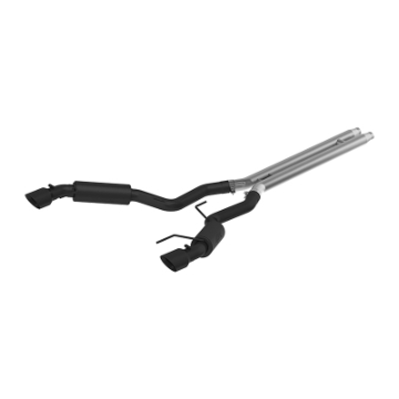 Picture of MBRP 15-17 Ford Mustang GT 5-0 3in Cat Back Dual Split Rear Race Version 4-5in Tips - Black Coated
