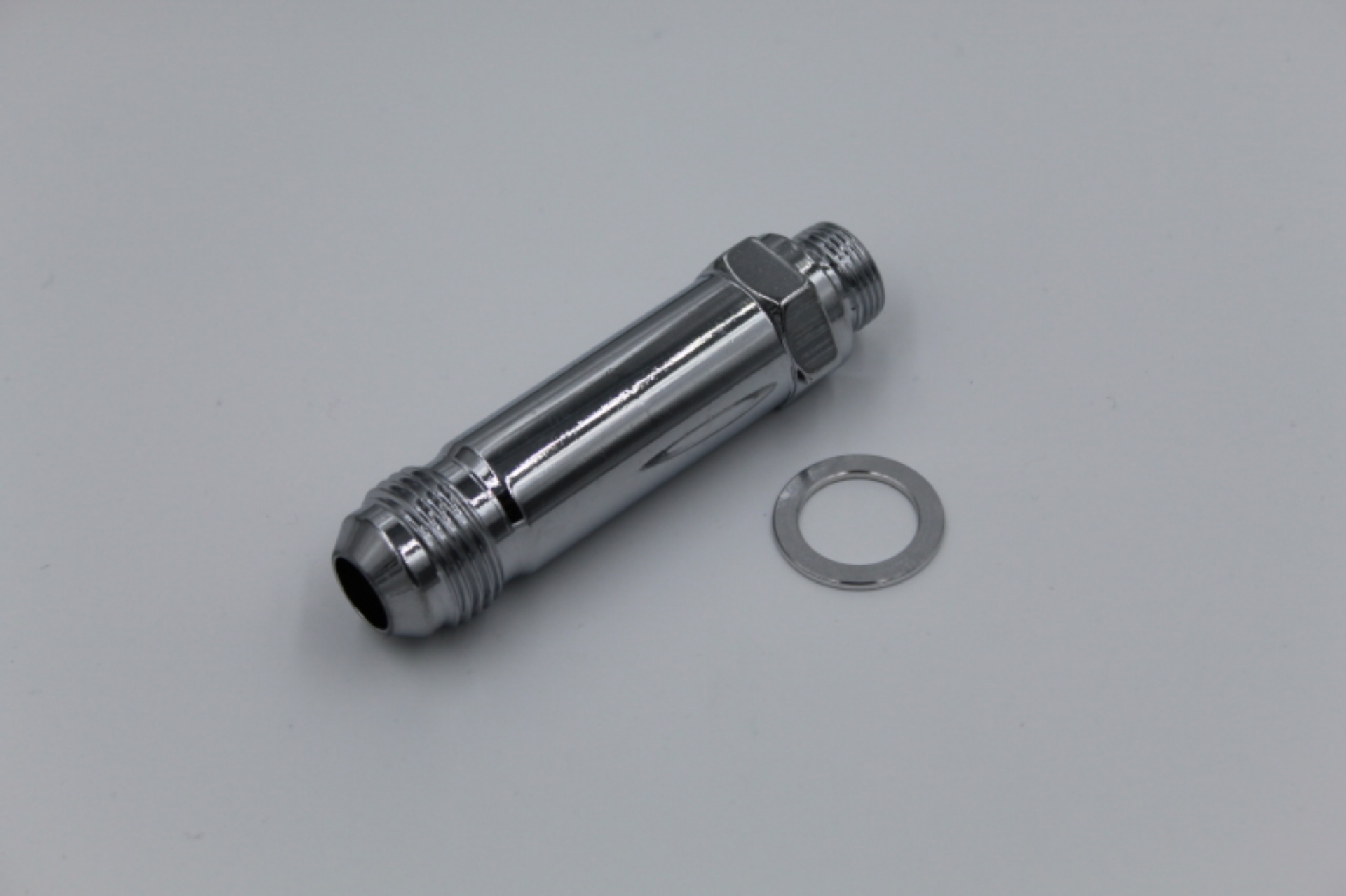 Picture of Fragola -8AN x 9-16-24 Carb Adapter Long 3in - Chrome
