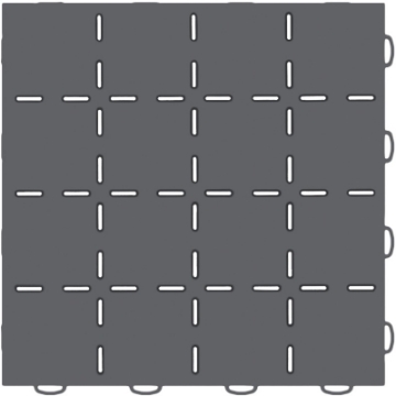Picture of WeatherTech TechFloor 12in x 12in Solid Floor Tile w- Raised Squares - Dark Grey