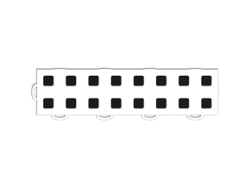 Picture of WeatherTech TechFloor - 3in X 12in TilesLeft Loop - White-Black **Order in Qtys of 10