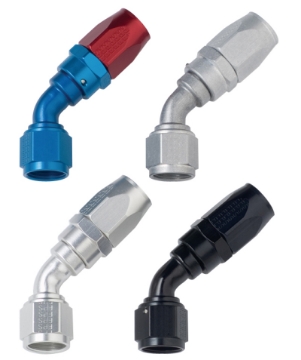 Picture of Fragola -8AN x 45 Degree Power Flow Hose End - Blue-Red