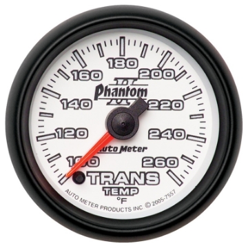 Picture of Autometer Phantom II 52mm Full Sweep Electronic 100-260 Deg F Transmission Temperature Gauge