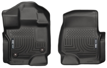 Picture of Husky Liners 15-23 Ford F-150 Super-Super Crew Cab WeatherBeater Black Front Floor Liners