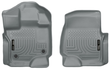 Picture of Husky Liners 15-23 Ford F-150 Super-Super Crew Cab WeatherBeater Grey Front Floor Liners