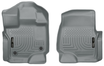 Picture of Husky Liners 15-23 Ford F-150 Super-Super Crew Cab WeatherBeater Grey Front Floor Liners