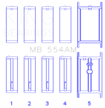 Picture of King Engine Bearings GM 265-283-302-327 8 Cyl Size STD Main Bearing Set