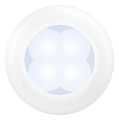 Picture of Hella 0500 Series Slim Line White 12V DC Round Soft LED Courtesy Light w- White Plastic Rim