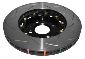 Picture of DBA 2012 Lotus Exige Front Slotted 5000 Series 2 Piece Rotor Assembled w- Black Hat