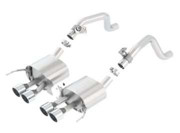 Picture of Borla 2014 Chevy Corvette C7 w- AFM w-o NPP S Type Rear Section Exhaust Quad Rd RL IC Tips