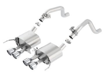 Picture of Borla 14-15 Chevy Corvette C7 w- AFM w-o NPP S Type Rear Section Exhaust Quad Rd RL Tips