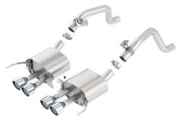 Picture of Borla 14-15 Chevy Corvette C7 w- AFM w-o NPP S Type Rear Section Exhaust Quad Rd RL Tips