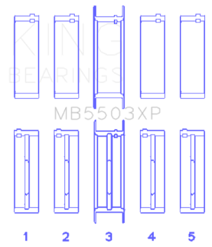 Picture of King Engine Bearings Ford V8 351ci 5-8L 16V Size STD Performance Main Bearing Set