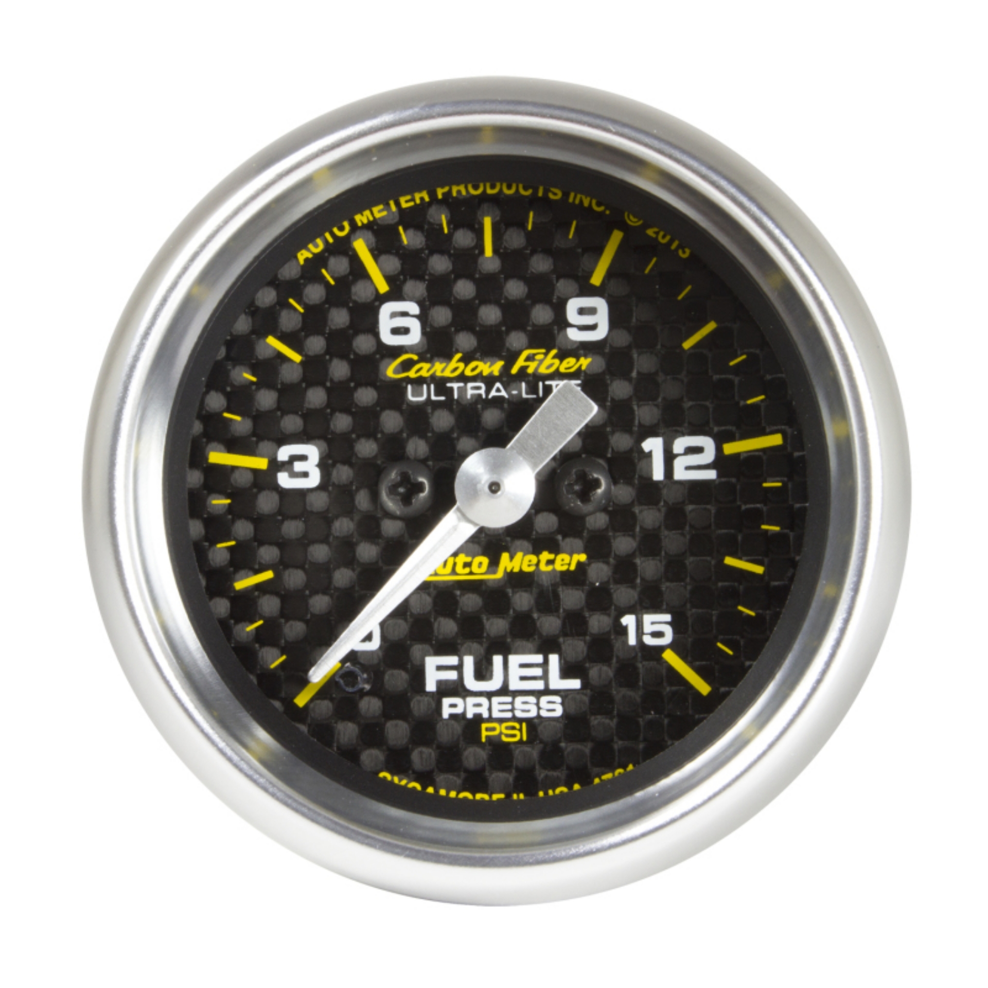 Picture of Autometer Carbon Fiber 52-4mm Full Sweep Electronic 0-15 PSI Fuel Pressure Gauge