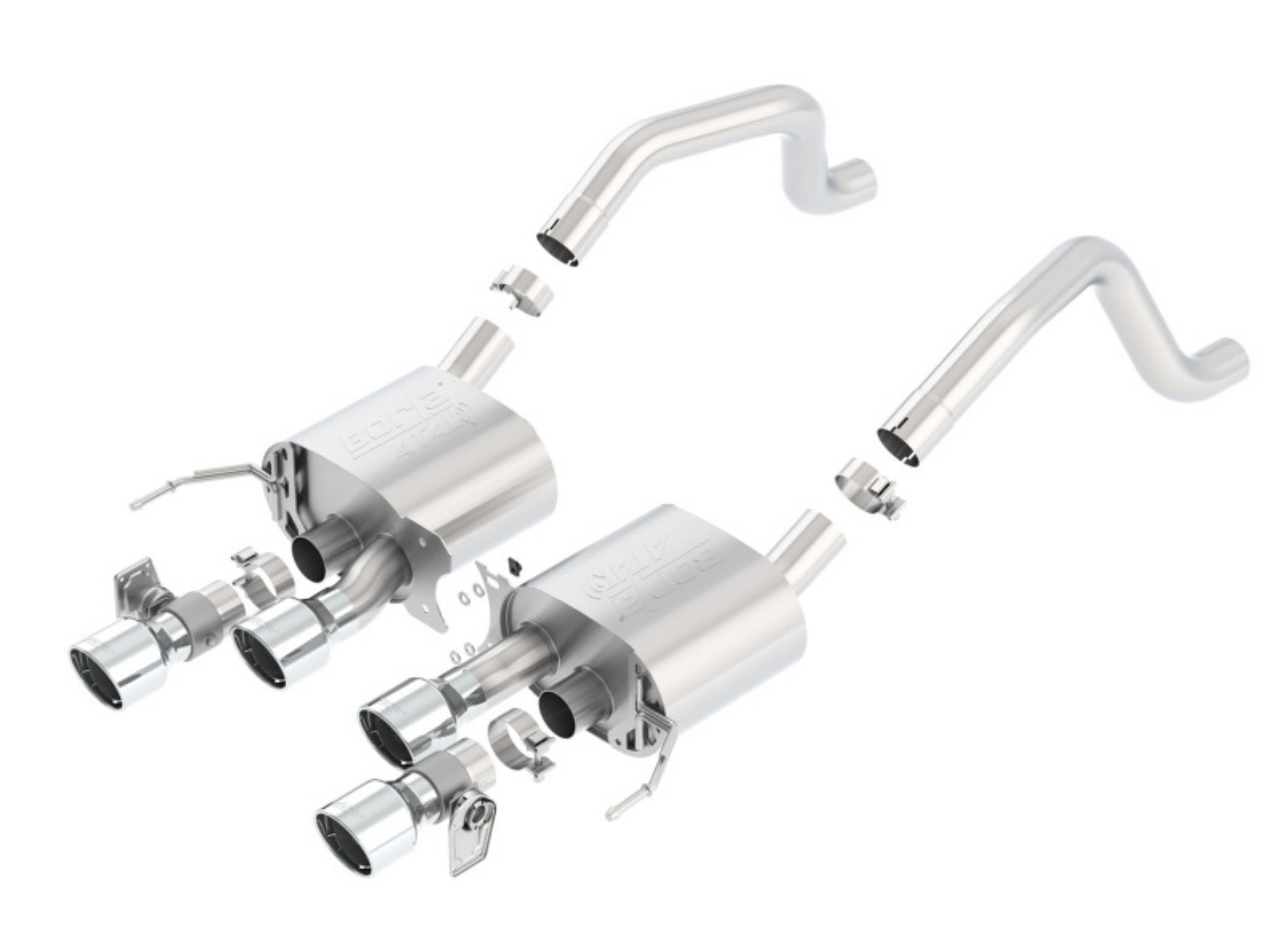 Picture of Borla 15 Chevy Corvette C7 ZO6 6-2L w-o AFM w- NPP ATAK Quad RD RL IC Tips Center Rear Exit Exhaust