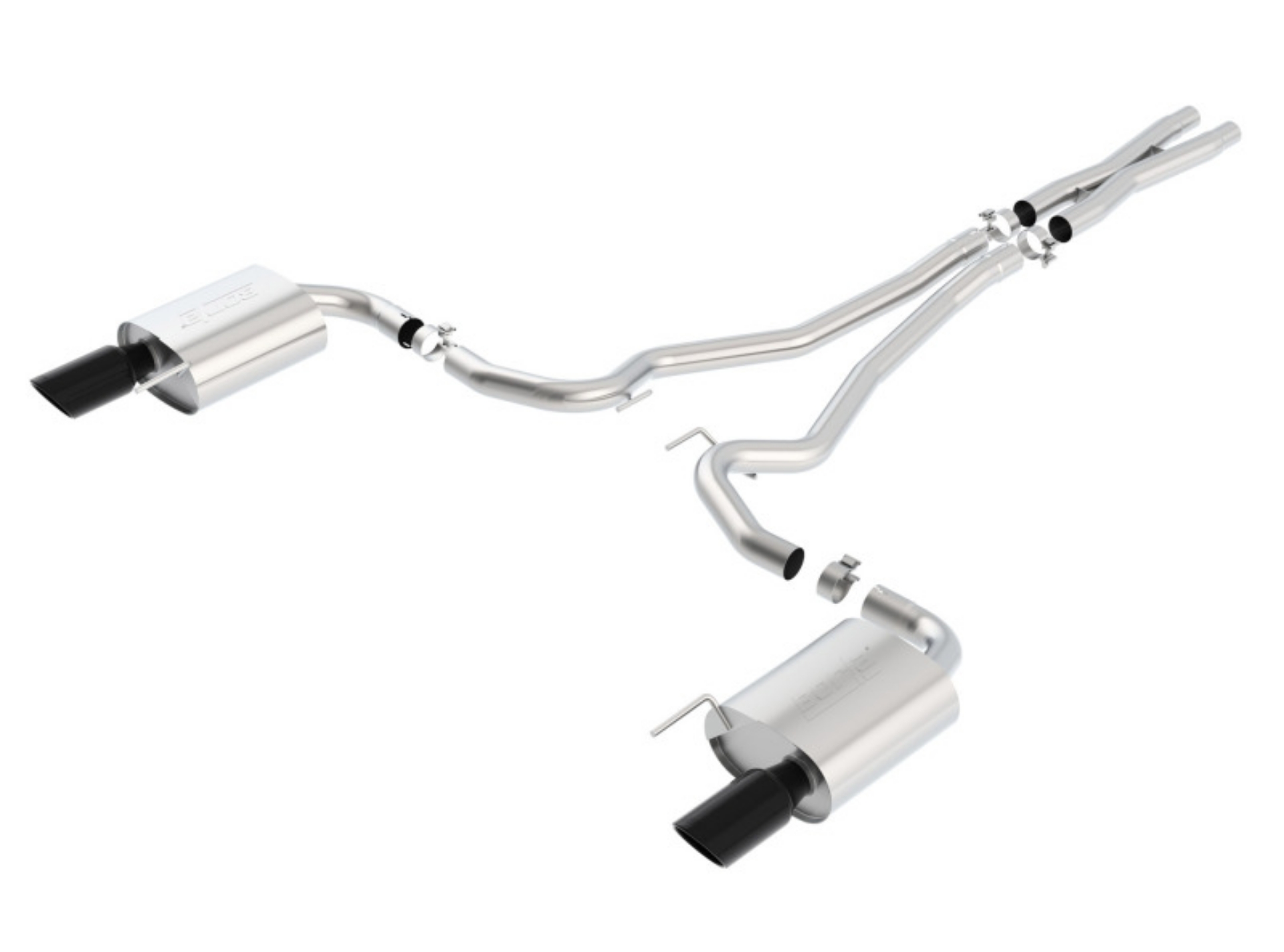 Picture of Borla S-Type Cat-Back 15-17 Ford Mustang GT 5-0L V8 MT-AT 2-5in pipe 4in tip Black Chrome