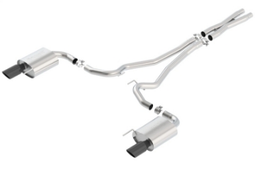 Picture of Borla S-Type Cat-Back 15-17 Ford Mustang GT 5-0L V8 MT-AT 2-5in pipe 4in tip Black Chrome