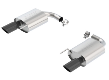 Picture of Borla S-Type Rear Section 15-17 Ford Mustang GT 5-0L V8 MT-AT 2-5in pipe 4in tip Black Chrome