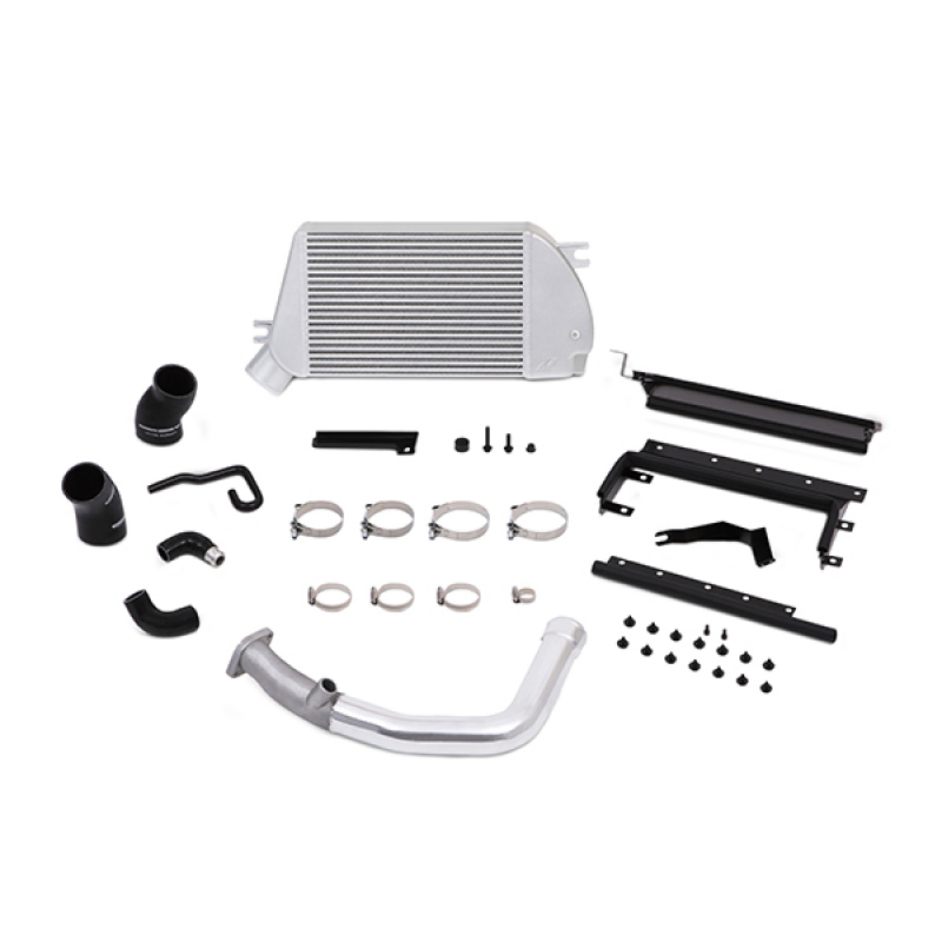 Picture of Mishimoto 2015 Subaru WRX Top-Mount Intercooler Kit - Powder Coated Silver & Polished Pipes