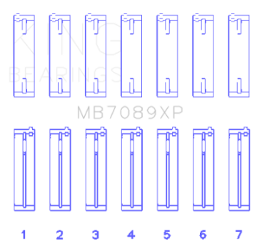 Picture of King Engine Bearings Volkswagen VR6 2-8L Performance Main Bearing Set - Size STD