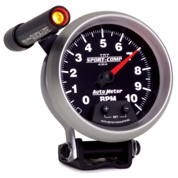 Picture of Autometer Sport-Comp II Quick Lite 3 3-4in 10K RPM Pedestal Tachometer