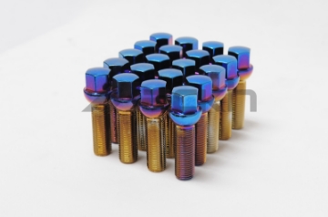 Picture of Wheel Mate Mevius Lug Bolt Set of 20 - Blue Neon 12x1-50 40mm Ball 14mm RAD