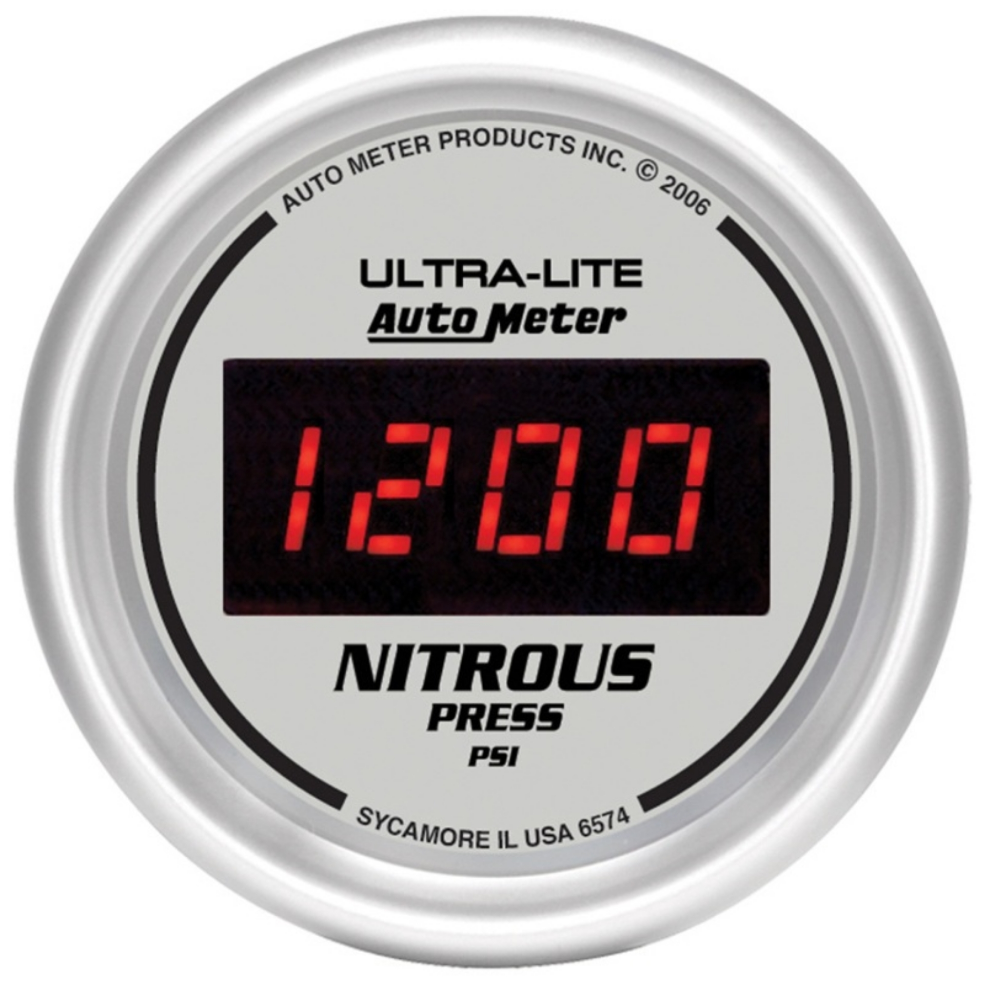 Picture of Autometer Ultra-Lite 2-1-16in 1600 PSI Digital Nitrous Pressure Gauge - Silver
