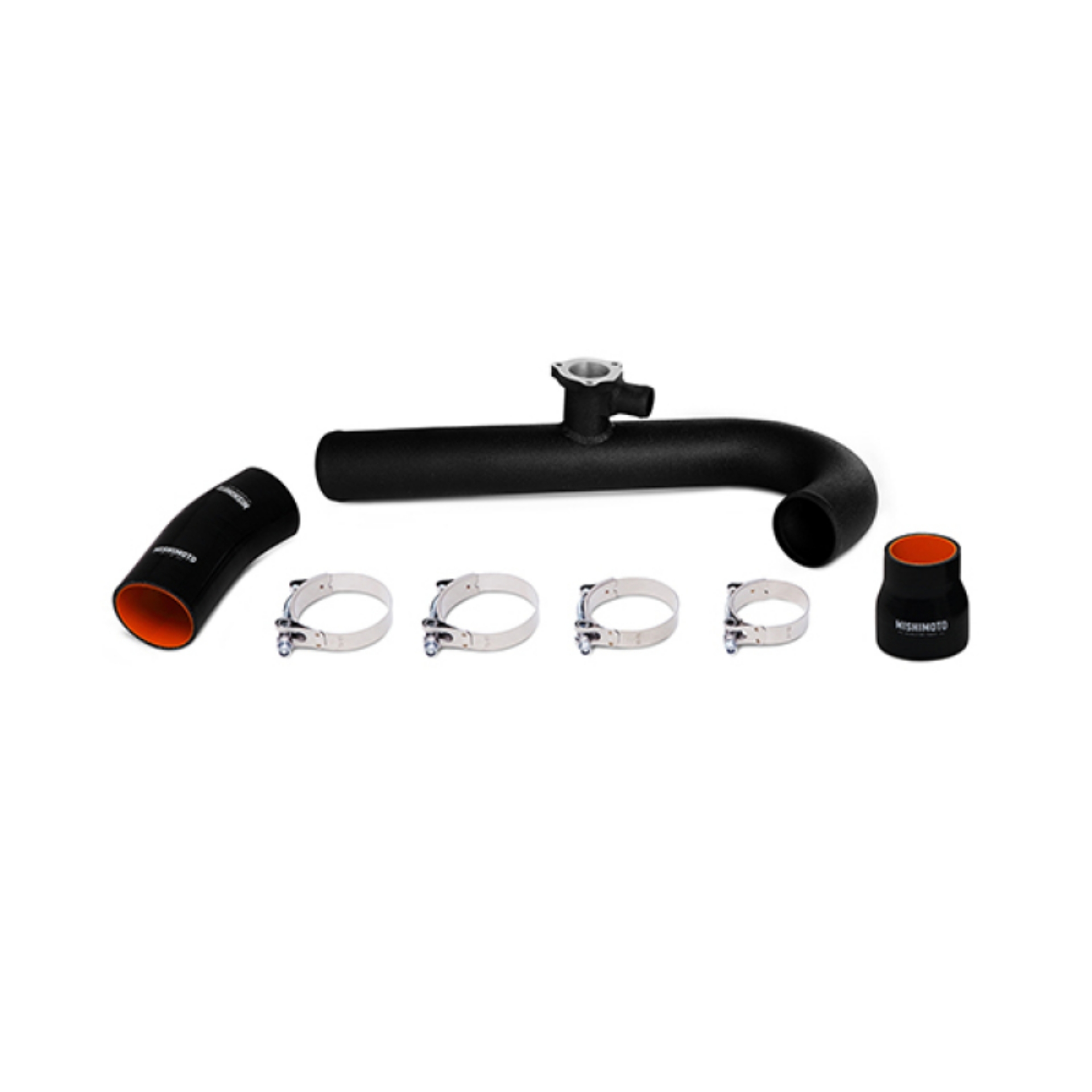 Picture of Mishimoto 2015 Ford Mustang EcoBoost 2-3L Intercooler Hot Side Wrinkle Black Pipe and Boot Kit