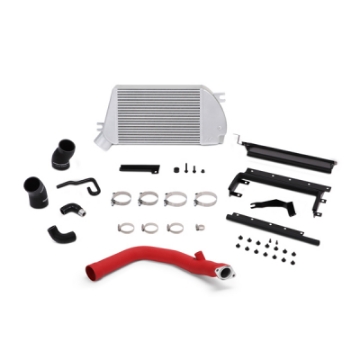 Picture of Mishimoto 2015 Subaru WRX Top-Mount Intercooler Kit - Powder Coated Silver & Wrinkle Red Pipes