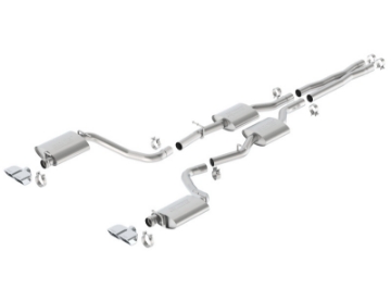 Picture of Borla 15-16 Dodge Challenger R-T 5-7L Dual Rectangle Angle Cut Dual Split Rear Exit S-Type Exhaust