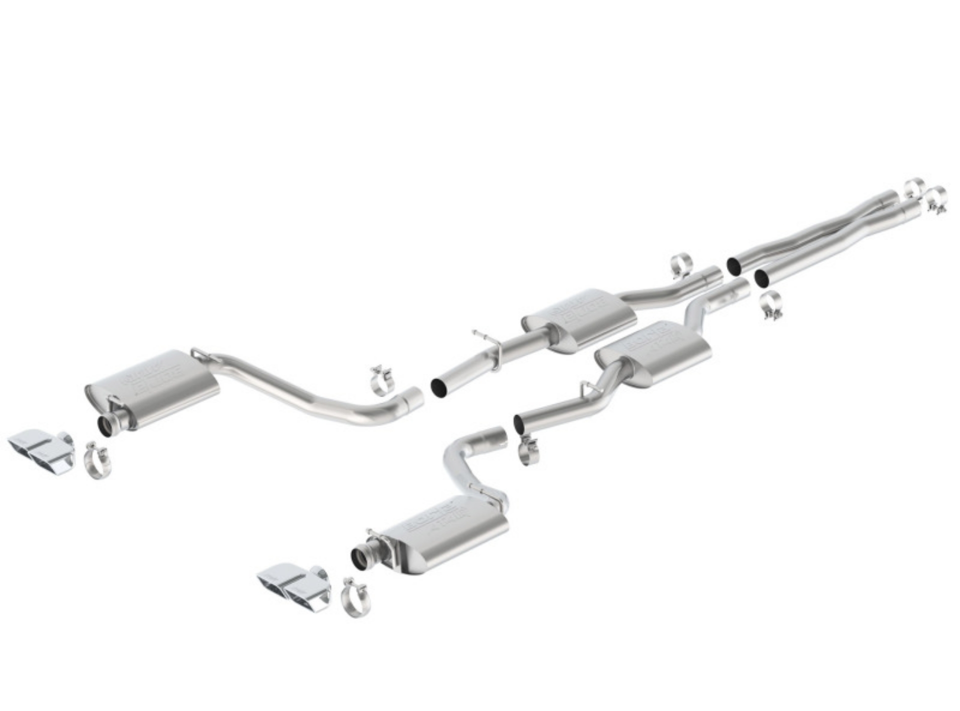 Picture of Borla 15-16 Dodge Challenger R-T 5-7L Dual Rectangle Angle Cut Dual Split Rear Exit ATAK Exhaust