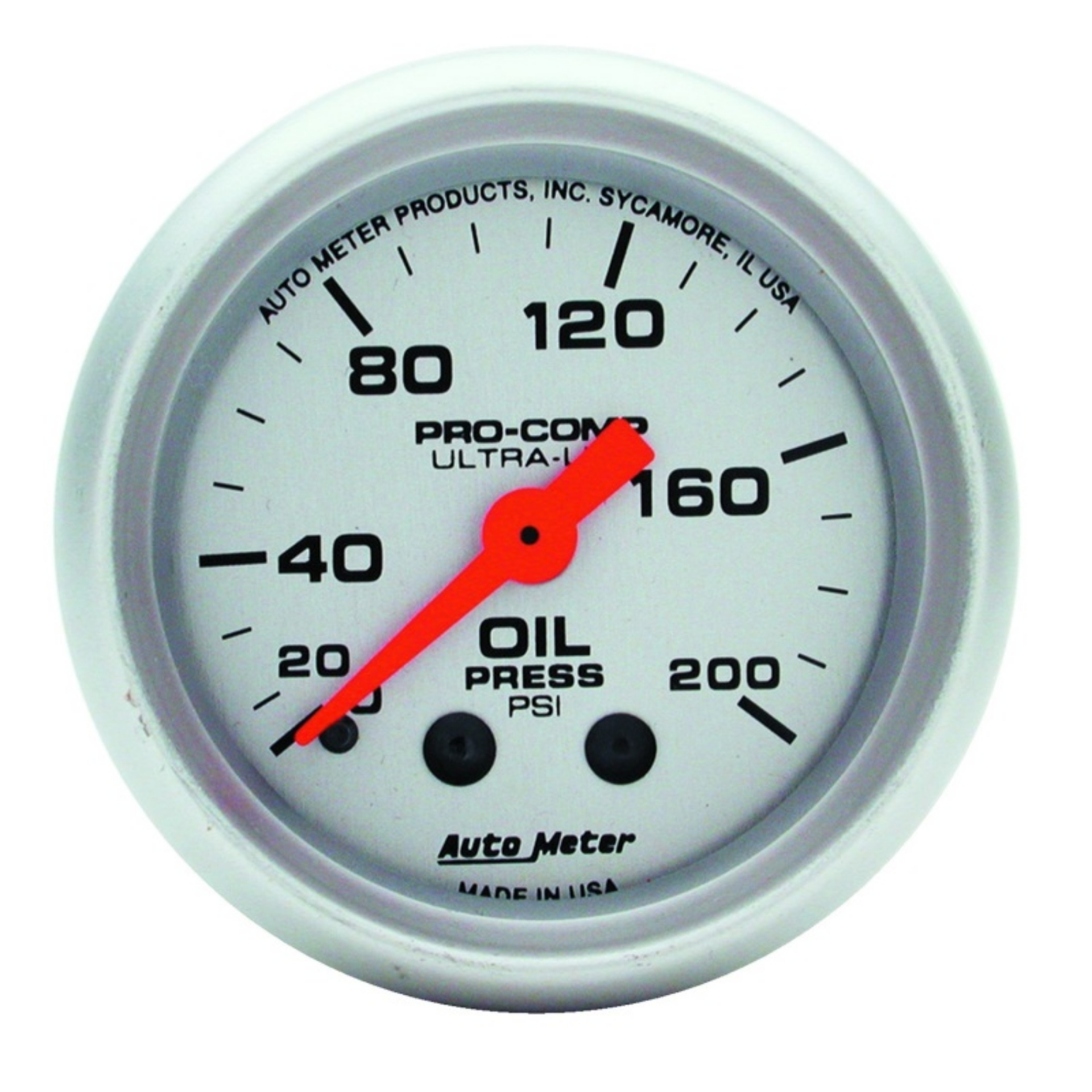 Picture of Autometer Ultra-Lite 52mm 0-200 PSI Mechanical Oil Pressure Gauge