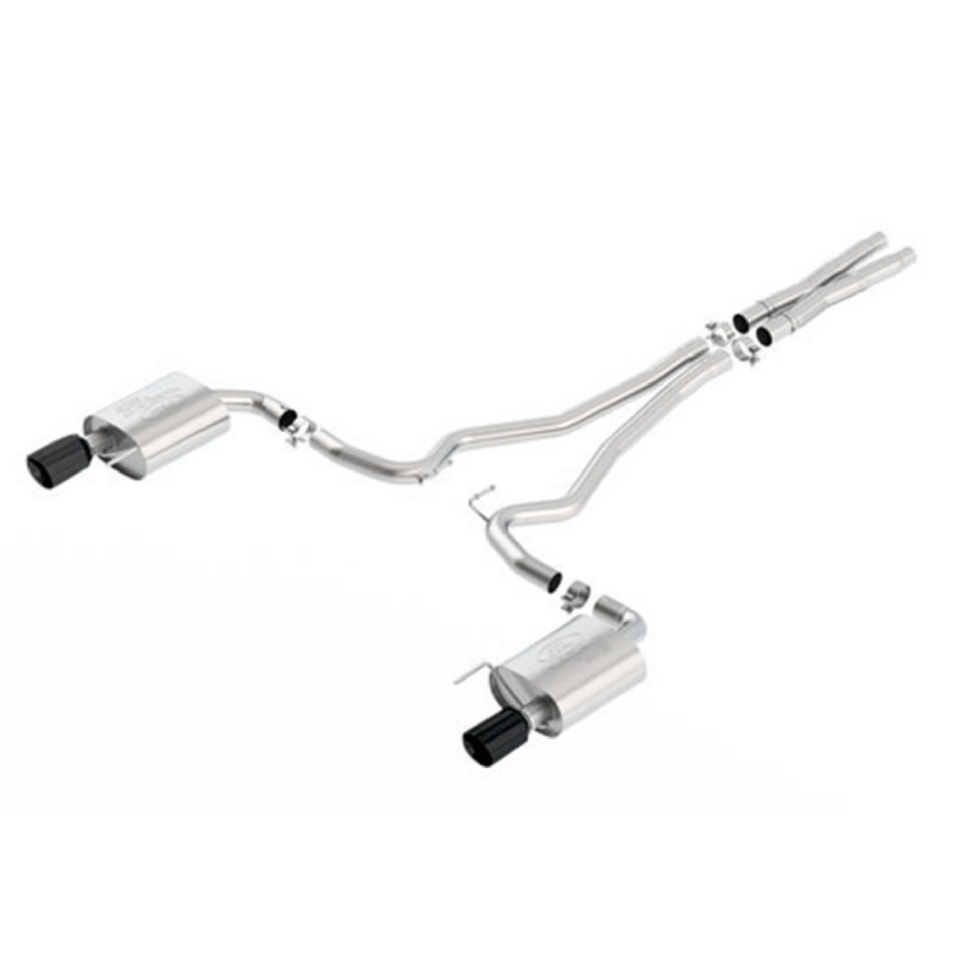 Picture of Ford Racing 2015 Mustang 5-0L Touring Cat-Back Exhaust System Black Chrome