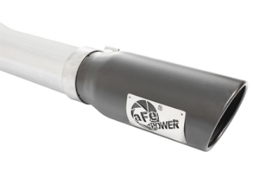 Picture of aFe MACHForce XP Exhaust 3in-3-5in SS Single Side Exit CB w- Black Tips 15 Ford F150 V8 5-0L CC-SB