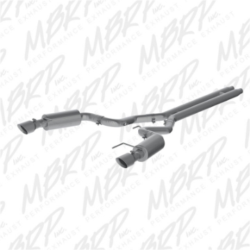 Picture of MBRP 15 Ford Mustang GT 5-0 Convertible T409 3in Cat Back Dual Split Rear Exit Street Version