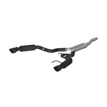 Picture of MBRP 15-19 Ford Mustang EcoBoost 2-3L Black 3in Cat Back Dual Split Rear Exit Race Version