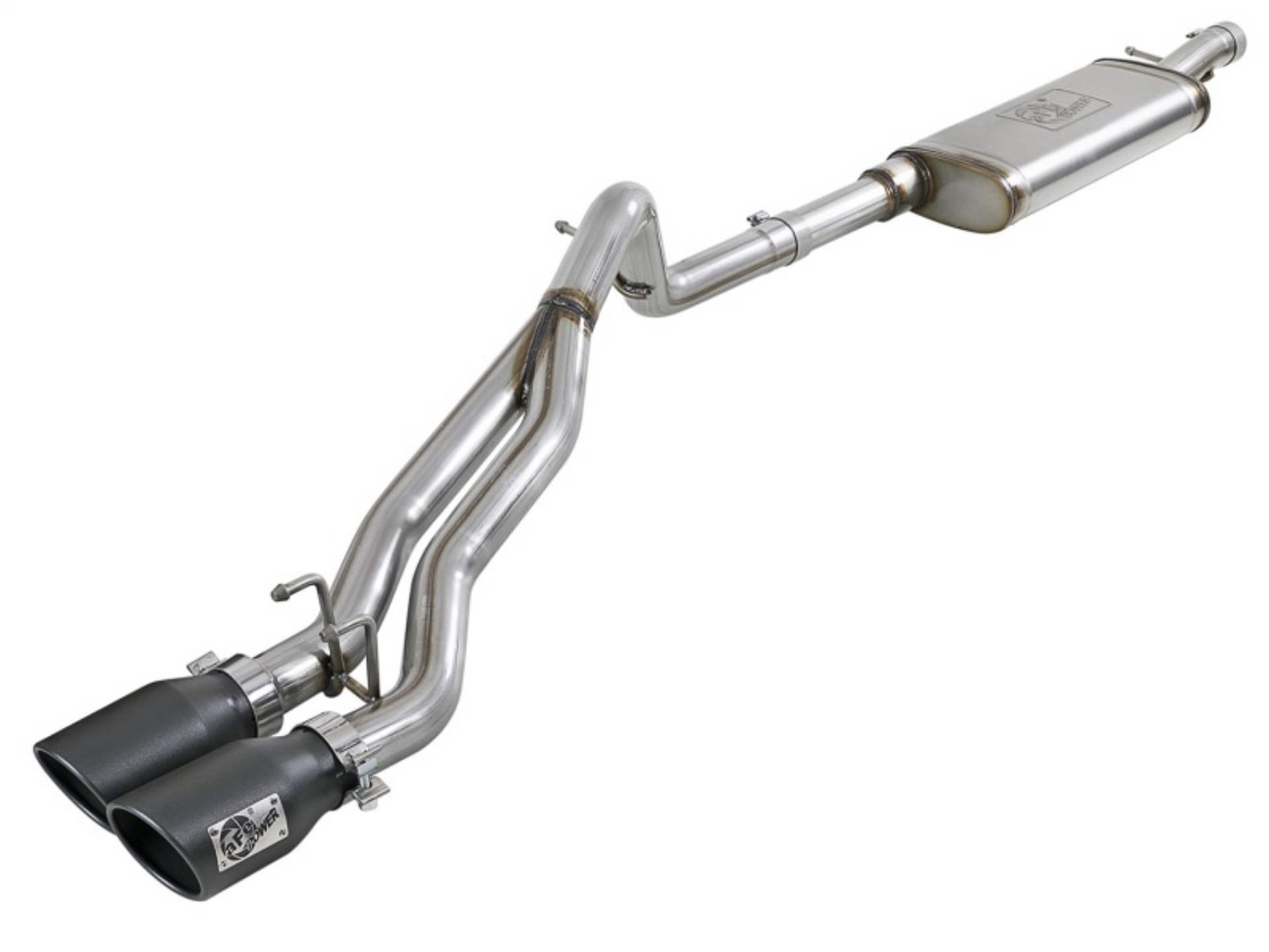 Picture of aFe Rebel Series Cat-Back 2-5in Dual Center Exit SS Exhaust w- Black Tips 07-14 Jeep Wrangler V6