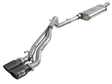 Picture of aFe Rebel Series Cat-Back 2-5in Dual Center Exit SS Exhaust w- Black Tips 07-14 Jeep Wrangler V6