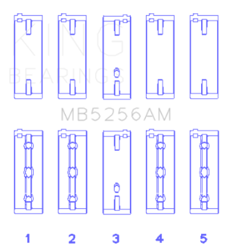Picture of King Engine Bearings Hyundai 2-0L G4GC Main Bearing Set - Size STD