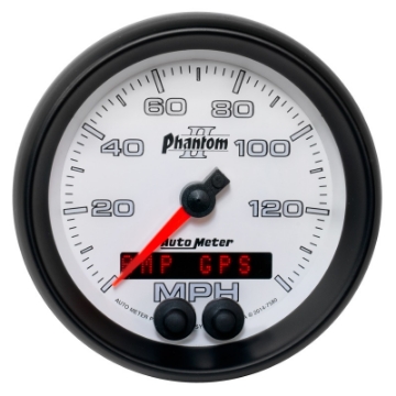 Picture of Autometer Phantom II 3-3-8in 0-140MPH In-Dash Electronic GPS Programmable Speedometer