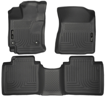 Picture of Husky Liners 15 Toyota Venza WeatherBeater Front & Second Row Tan Floor Liners Black