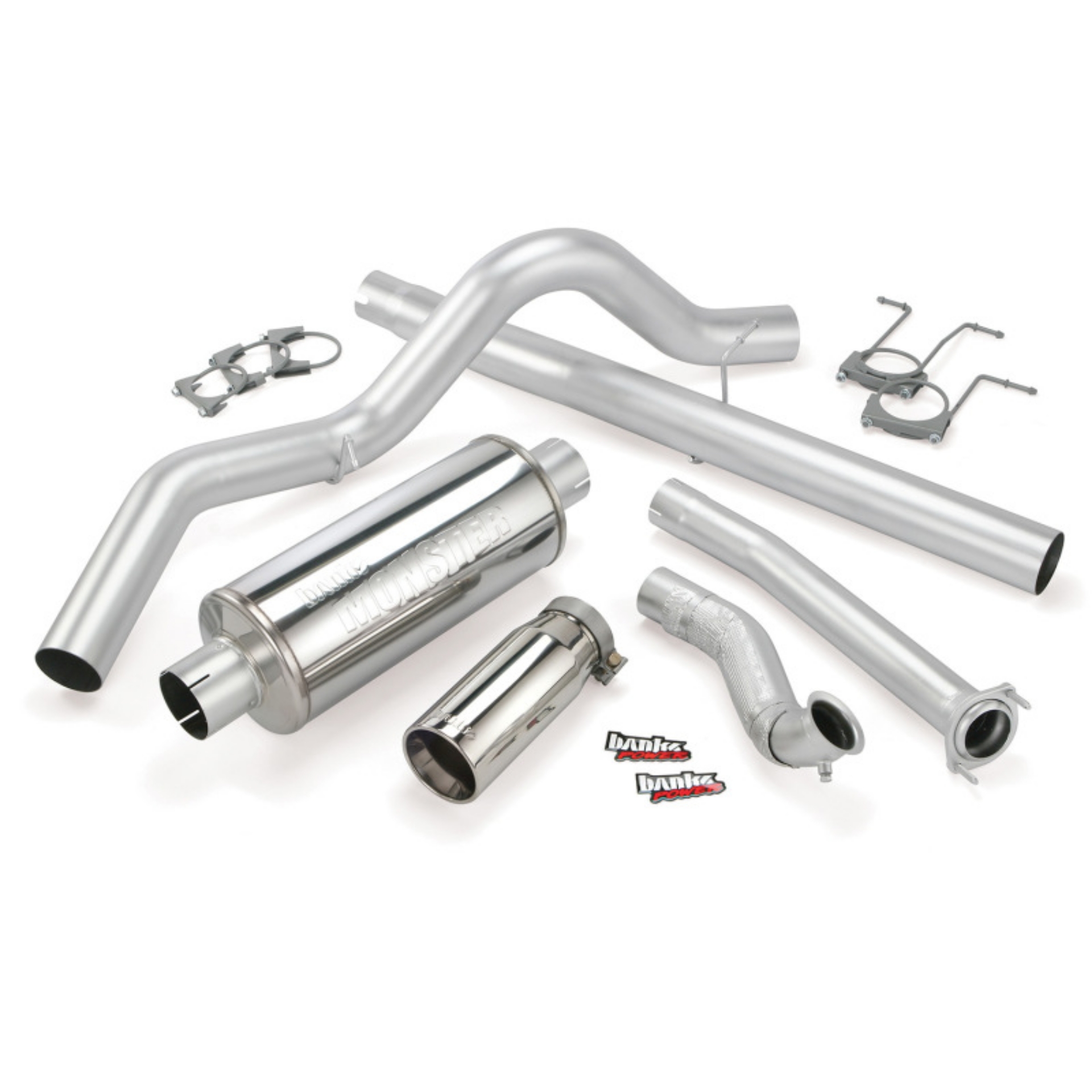 Picture of Banks Power 94-97 Ford 7-3L ECLB Monster Exhaust System - SS Single Exhaust w- Chrome Tip