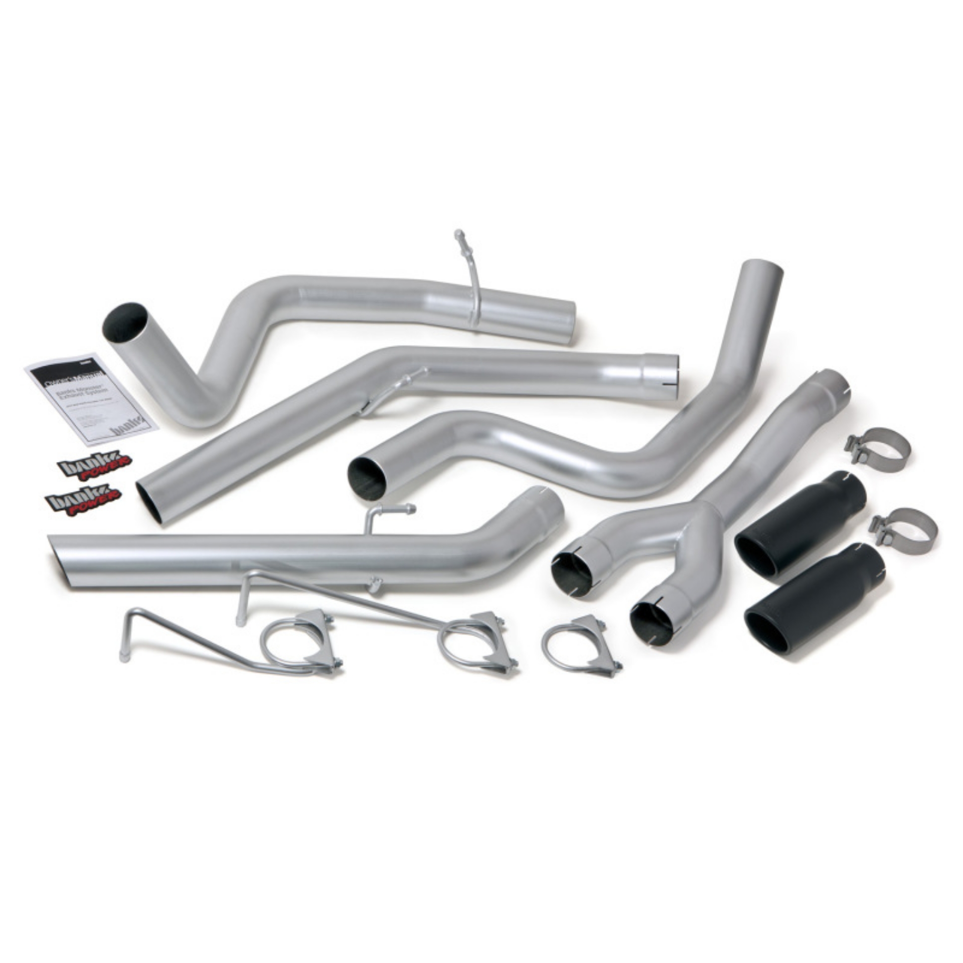Picture of Banks Power 14-15 Dodge Ram 1500 3-0L Diesel Monster Exhaust System - SS Dual Exhaust w- Black Tips