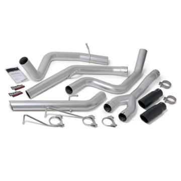 Picture of Banks Power 14-15 Dodge Ram 1500 3-0L Diesel Monster Exhaust System - SS Dual Exhaust w- Black Tips