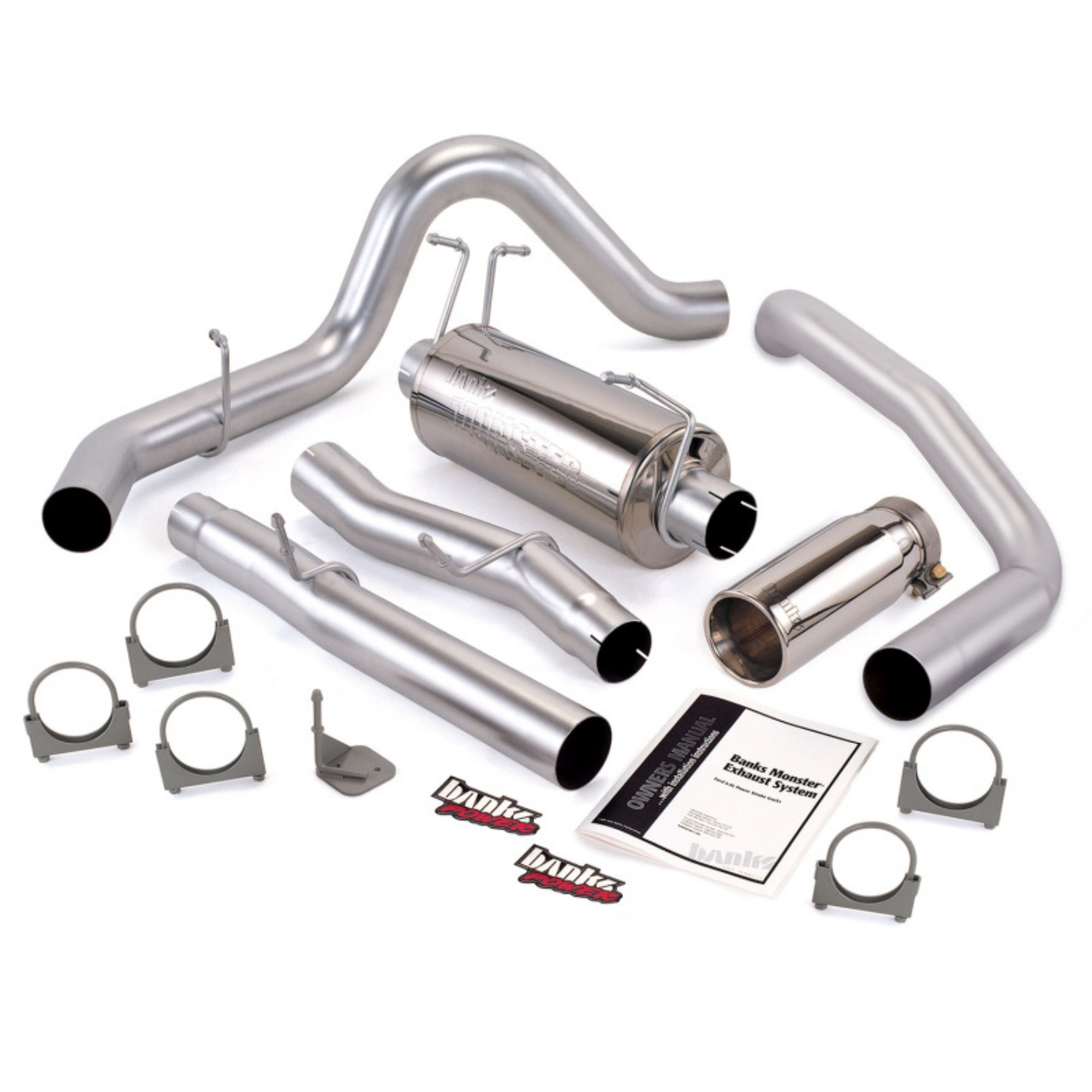 Picture of Banks Power 03-07 Ford 6-0L Excursion Monster Exhaust System - SS Single Exhaust w- Chrome Tip